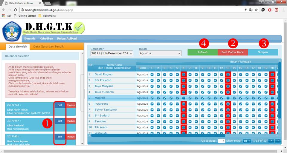 Cara Mengisi Aplikasi Daftar Hadir GTK