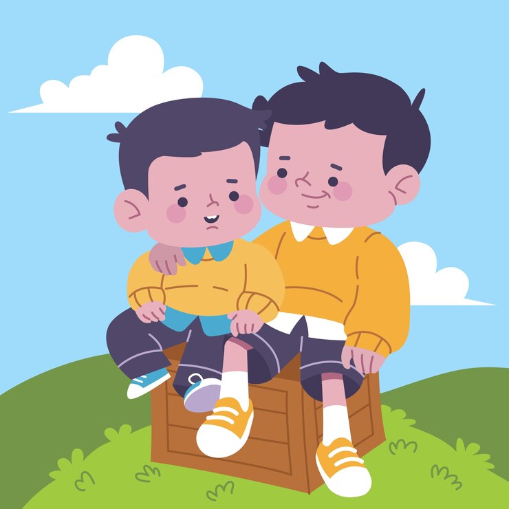 hand-drawn-siblings-illustration_23-2149596967