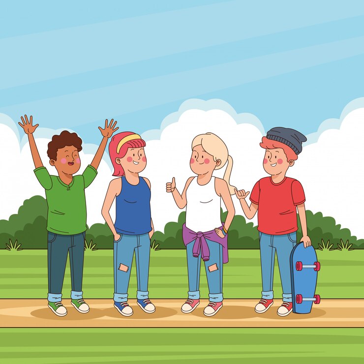 teenagers-friends-park-cartoons_18591-52589
